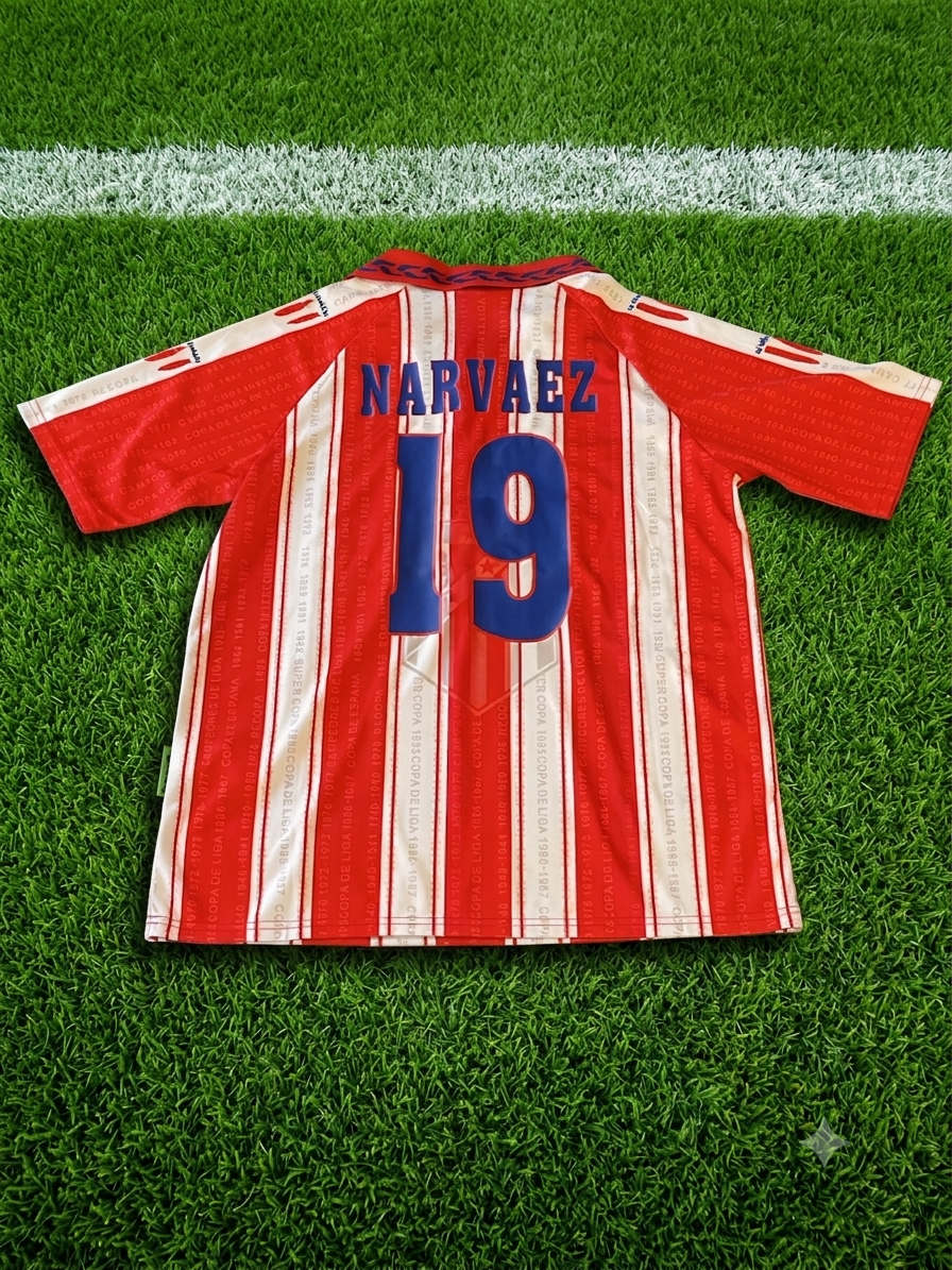 Narvaez #19 Atlético de Madrid Home Jersey 1996/97