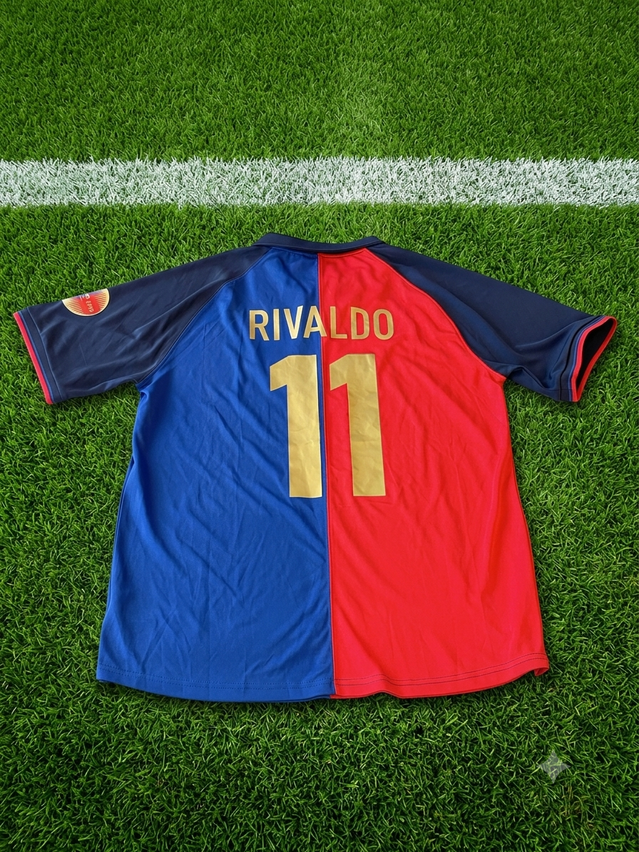 Rivaldo #11 FC Barcelona Home Jersey 1999/00