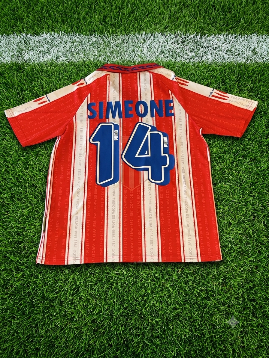 Simeone #14 Atlético de Madrid Home Jersey 1996/97